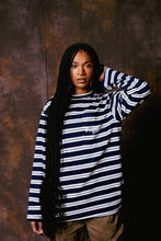 Load image into Gallery viewer, STRIPED NAVY TEE
